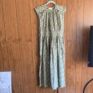 Mirth Merida Dress with green and yellow pattern